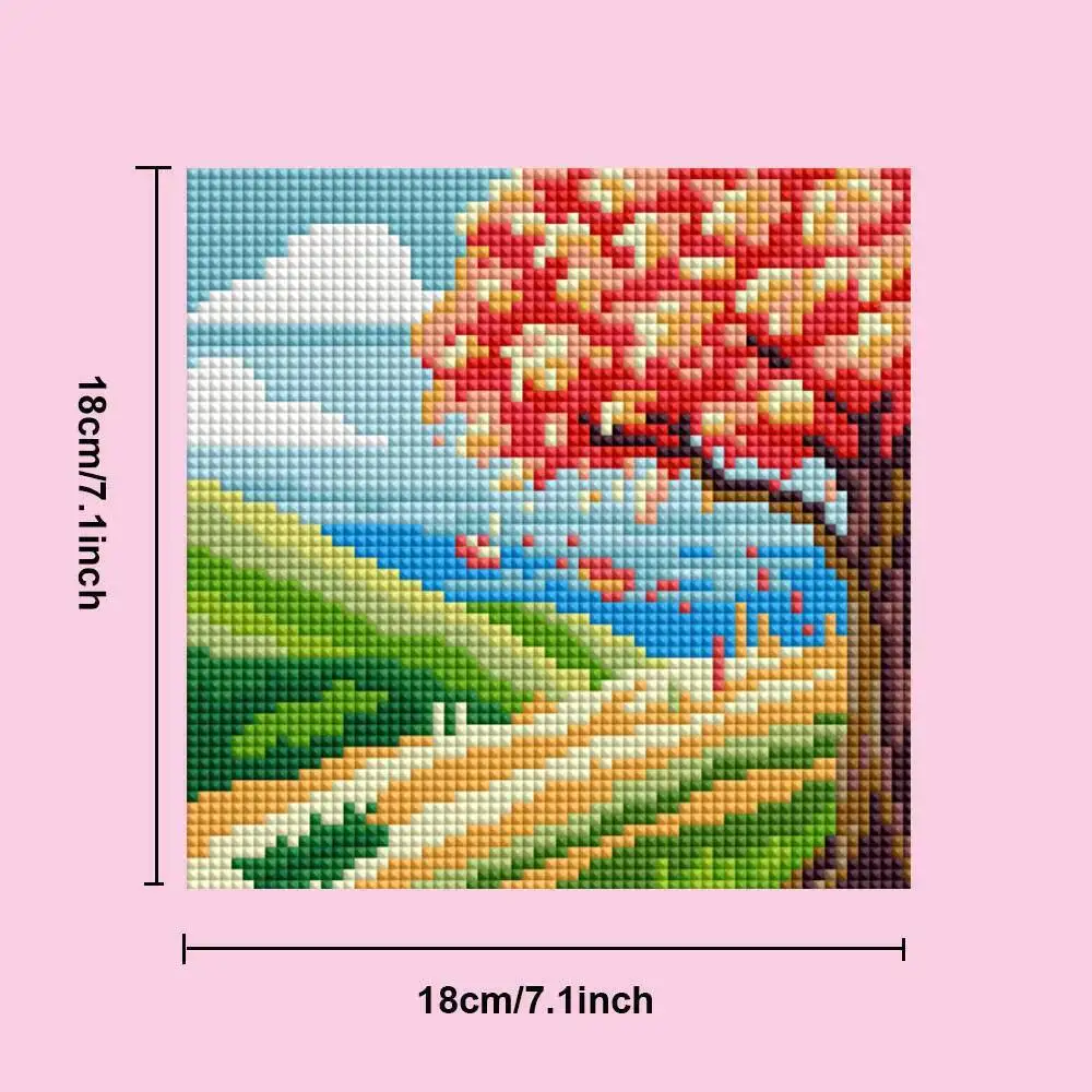 HUACAN 12pcs Landscape Mini Diamond Painting Mountain Tree 5D Round Diamond Mosaic Handmade Holiday Gift Wall Home Decor view 5