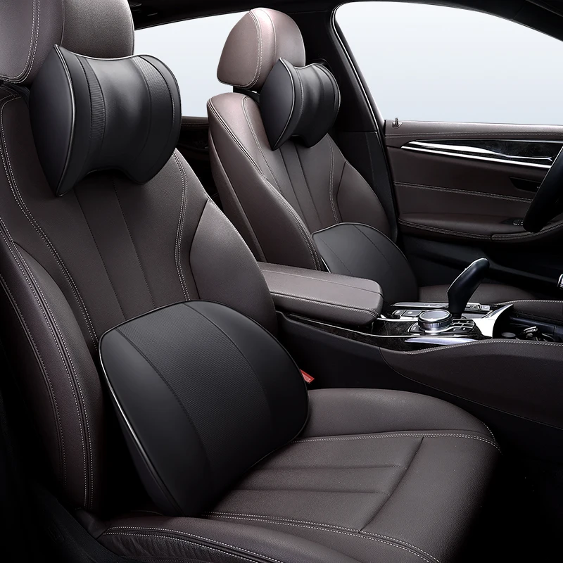 PU Leather Car Headrest Lumbar Support for Bmw E90 E46 F30 F10 Chevrolet Cruze Citroen C4 C3 Renegade Audi A4 B6 Car Accessories