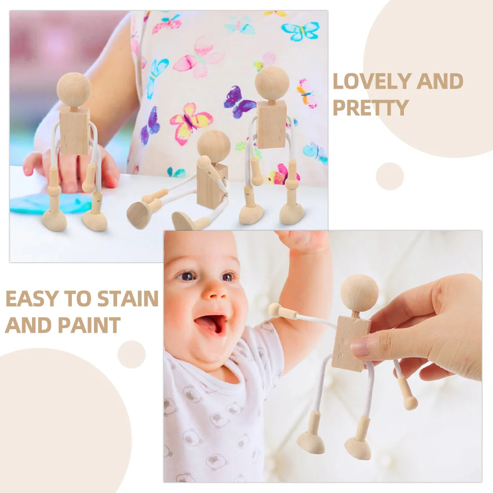 8 個の木製漫画フィギュア DIY クラフト用品幼児向けクリエイティブプレイミニチュア家具パーティー装飾ギフト