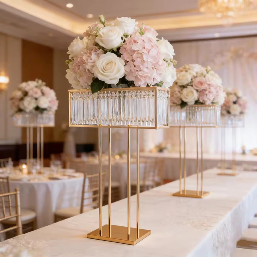 

6/10pcs 90-120cm)f30 Gold sliver Acrylic Flower Stand Premium Wedding Centerpiece Party Event Main Table floral Sign Decor