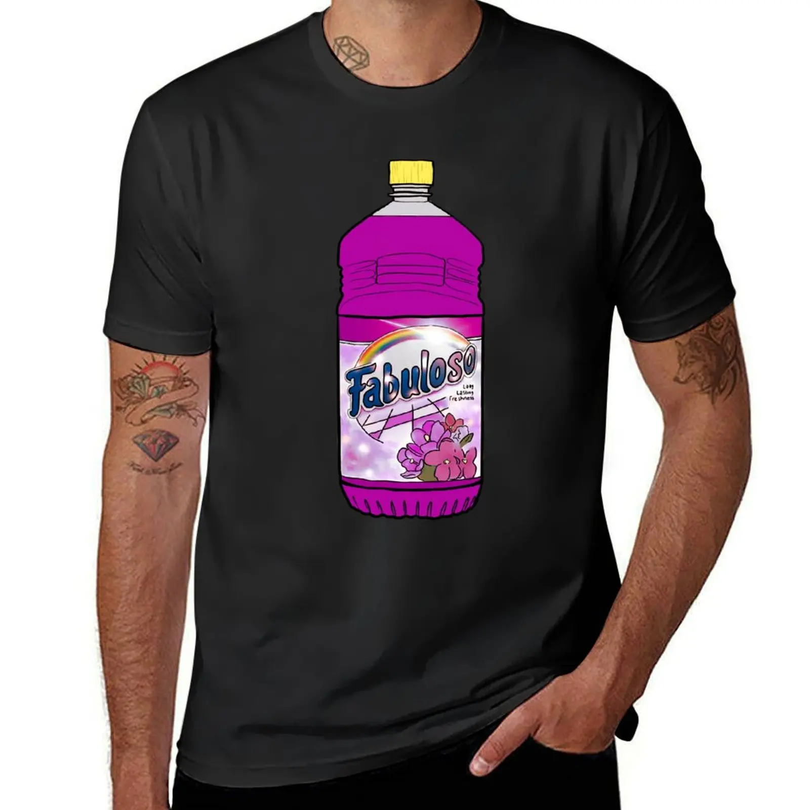 Pink fabuloso sticker design T-Shirt quick-drying summer clothes t shirt for men