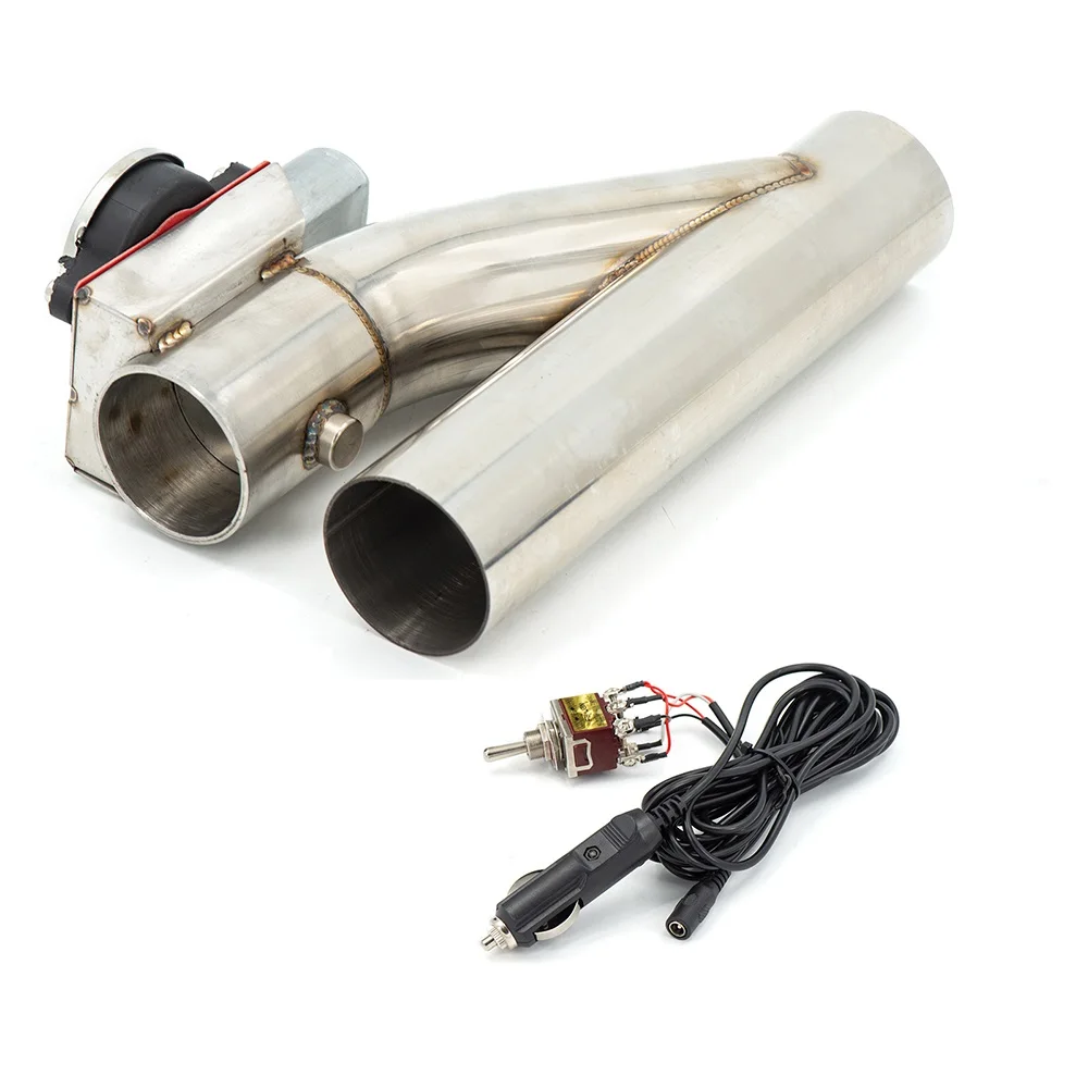 2,2.25,2.5,2.75,3inch Stainless Steel Y Pipe Cutout Electric Exhaust Catback Down Pipe Exhaust Bypasswith Switch