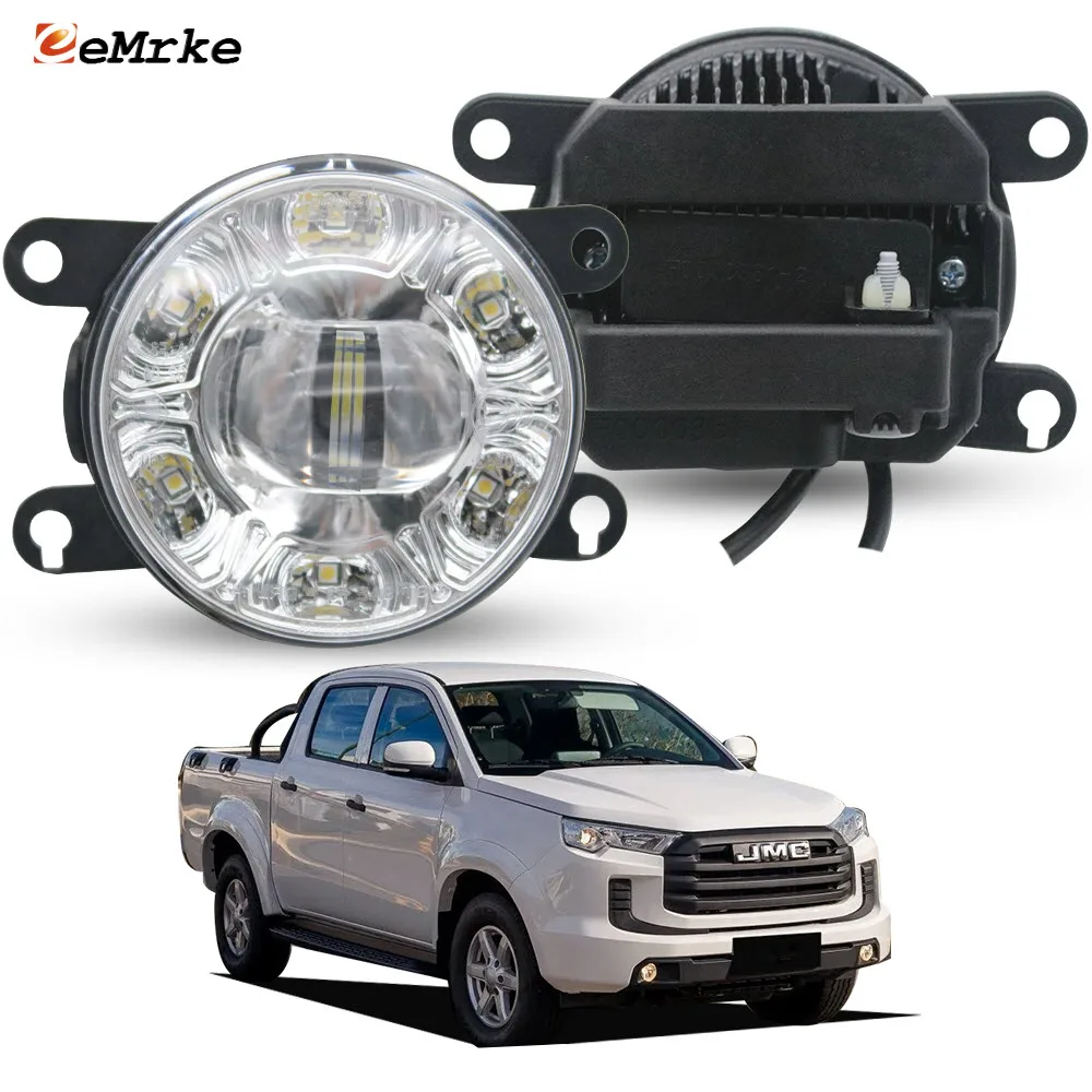 

E-MARK Certification Led Fog Light for JMC Vigus 2024 2025 2026 PTF with Lens Daytime Running Lamp 6 O'clock DRL White Low Beam