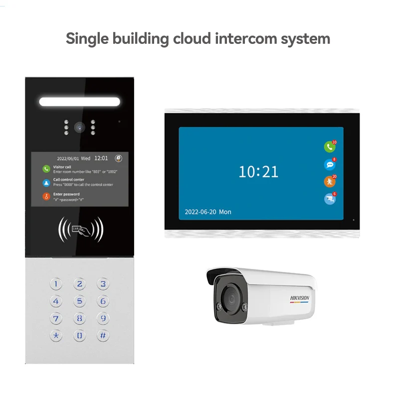 10 بوصة Tuya APP 2MP 1080P جرس باب واي فاي فيديو باب الهاتف IP فيديو محطة الباب كلمة المرور/بطاقة IC نظام التحكم في الوصول كاميرا الباب