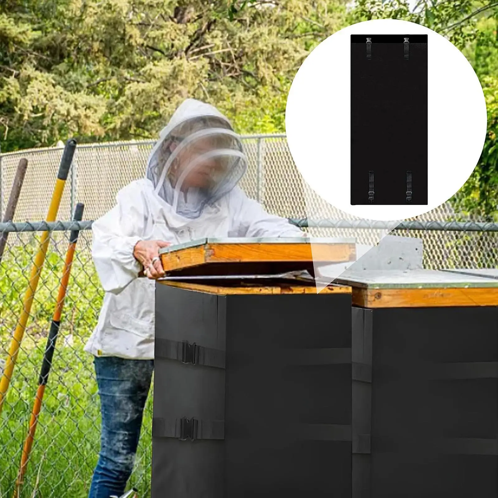 

Winter Bee Hive Wrap Windproof Oxford Cloth Coldproof Lightweight Beehive Wrap Bee Box Insulation Wrap Beehive Protection Cover