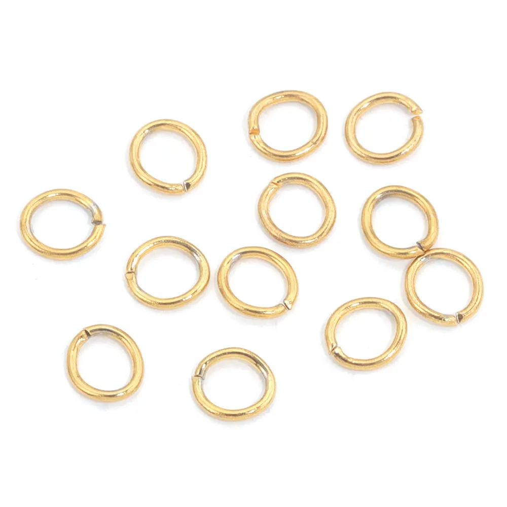 100pcs Gold-plate Stainless Steel Open Jump Rings For Jewelry Making DIY Jump Ring For Jewelry Materials Crafts Accessories Bulk