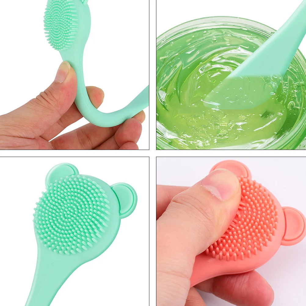 

2Pcs Nose Brush Silicone Face Cleaning Tool Soft Bristles Pore Cleaner Portable Waterproof Nose Cleaning Brush