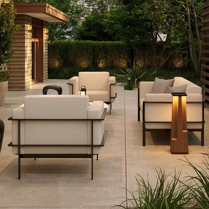 Hotel Outdoor New Design Aluminum Sofa Garden Waterproof Sofa Set Beach Sofa