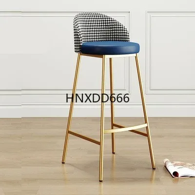 Luxury Retro Counter Barstool Restaurant High Chair Metal Base Bar Stool High Chair for Home Kitchen Bar