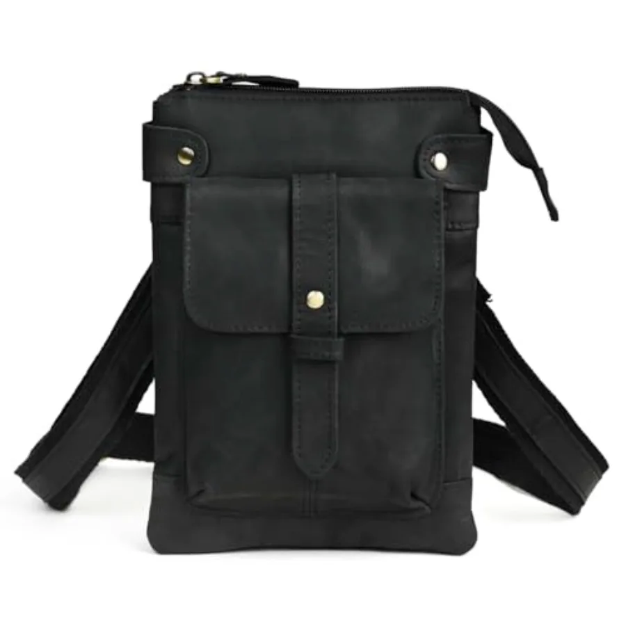 

Le'aokuu Mens Genuine Leather Fanny Small Messenger Shoulder Satchel Waist Bag Pack 8711