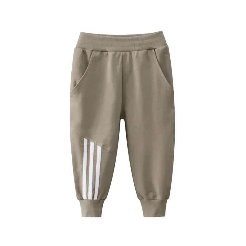 Boys Side Striped Sweatpants 2025 Spring Autumn New Cotton Kids Clothes Children's Trouser Cool Boy Sport Harem Pants