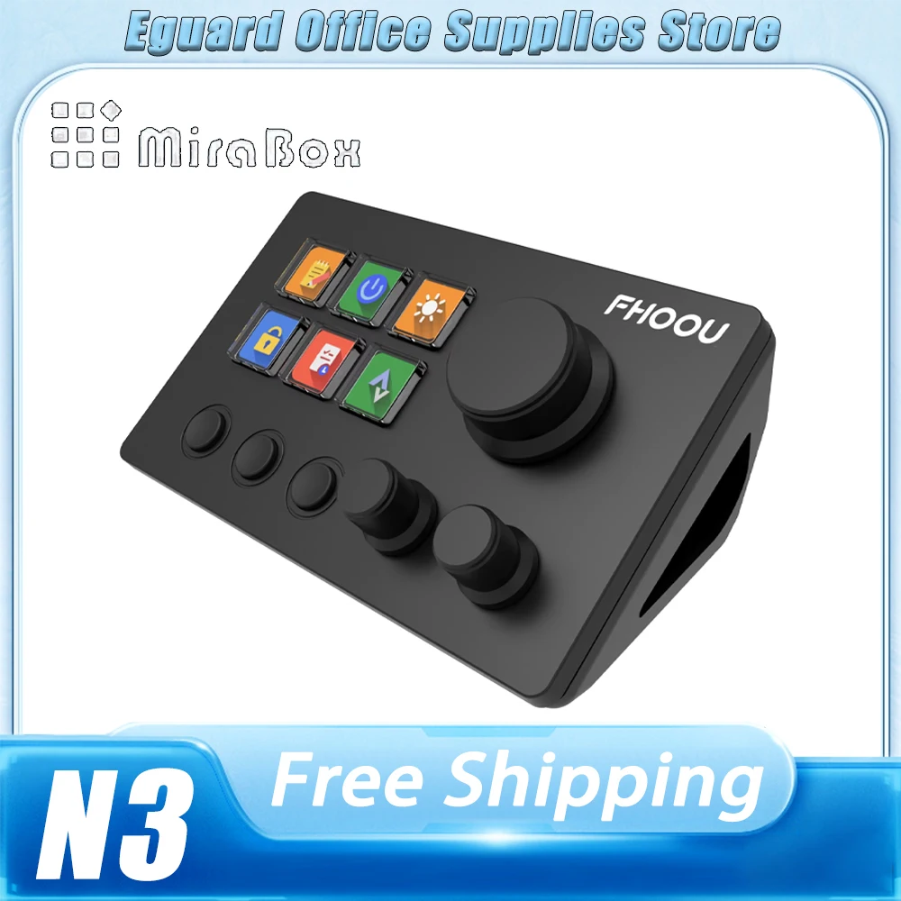 Mirabox N3 Desktop Controller 3 Multifunctional Knob Mini Keyboard Webcast PS Music Console PC Gaming Accessories  Office Gifts