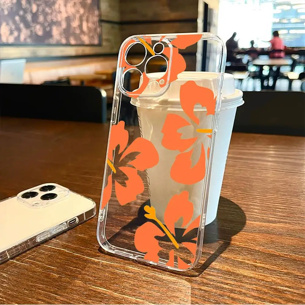 هاواي الأصفر الكركديه جراب هاتف آيفون 17,16,15,14,13,12,11 زائد ، برو ماكس ، غطاء سيليكون ناعم شفاف #5