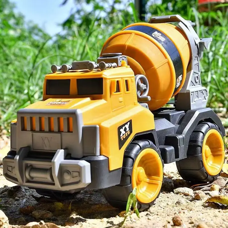 Children's Simulation Engineering Car Toys Large Excavator Mixer Crane Inertia Car Toy Joint Movable Gliding Car Boy Gifts