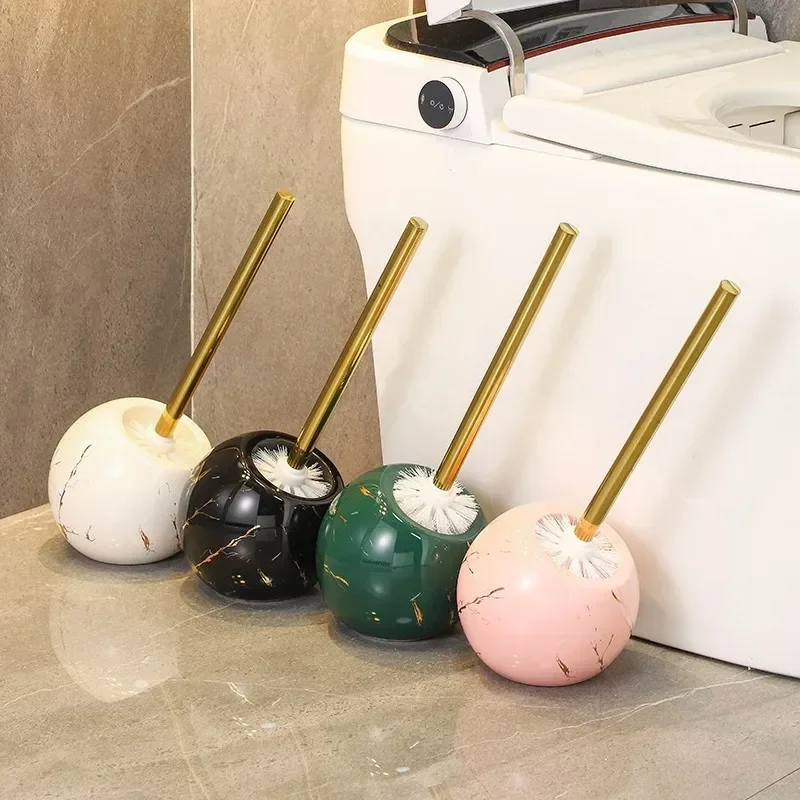 

Imitation Marble Ceramic Base Toilet Brush and Holder Bathroom Toilet Gap Cleaning Supplies Soft Brush Bathroom Accessories