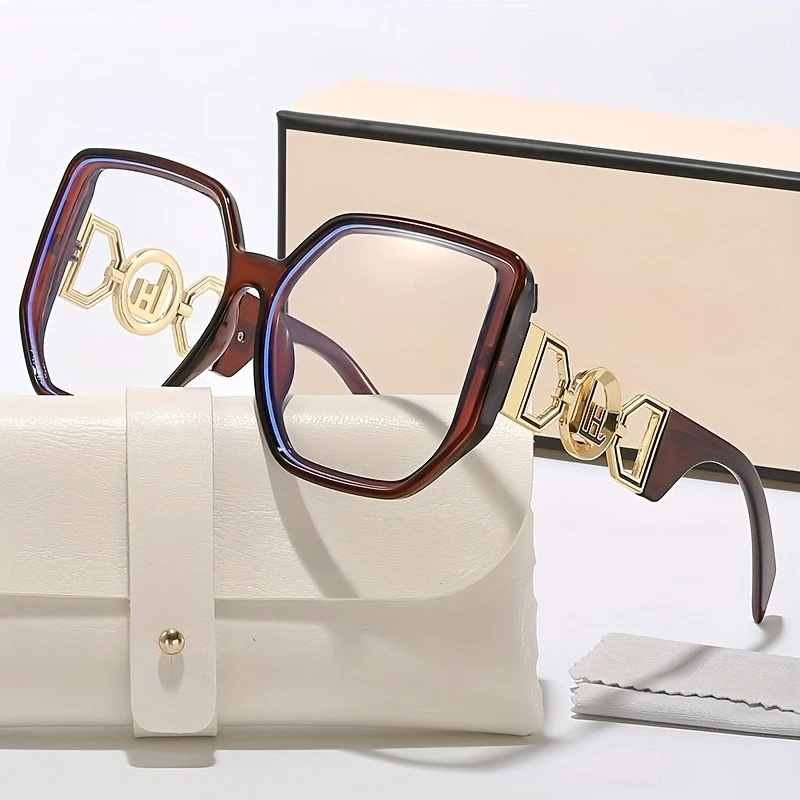 نظارات شمسية جديدة كبيرة الحجم مربعة مضادة للضوء الأزرق، تصميم فاخر بطباعة الفهد، نظارات للجنسين تناسب الجميع