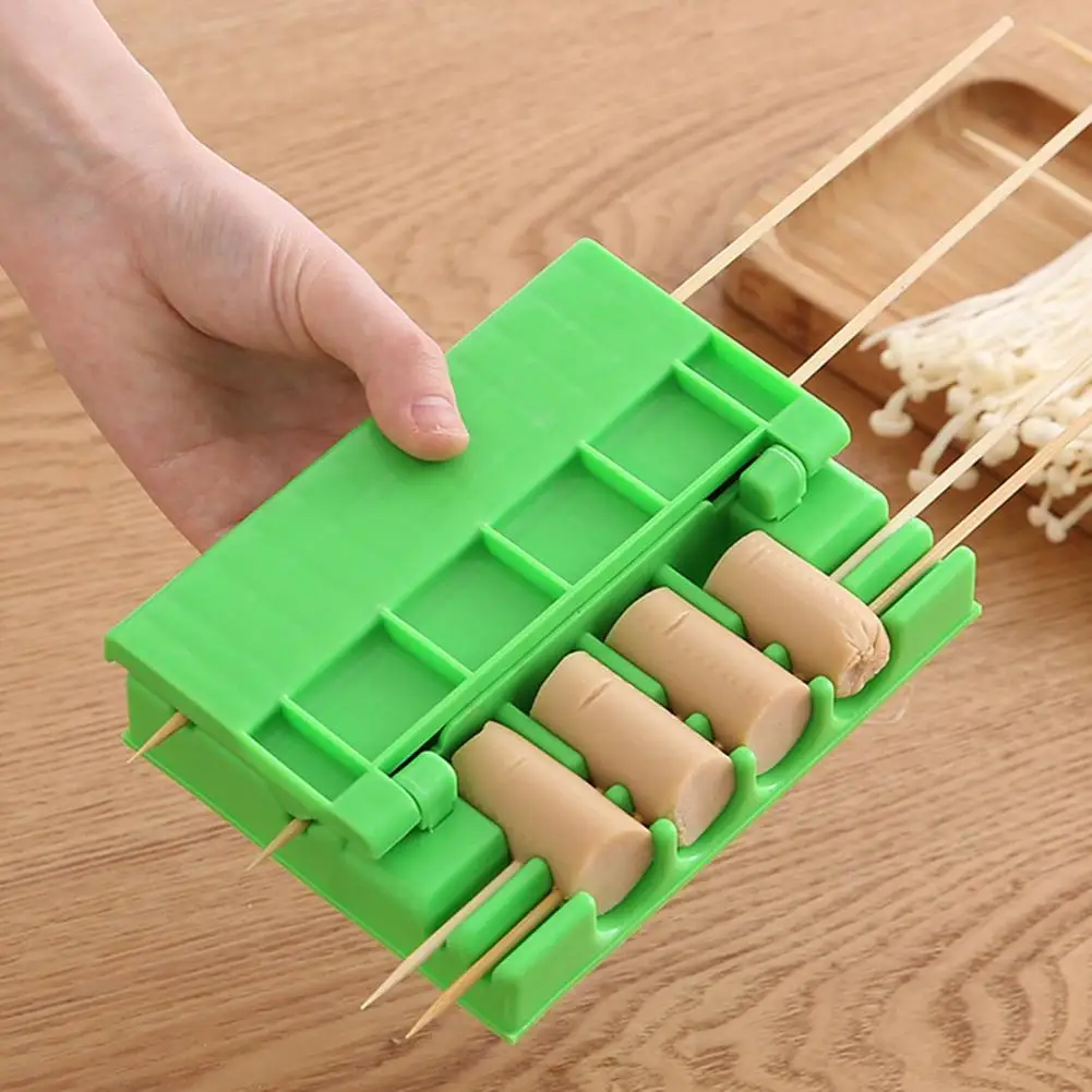 Non-stick Skewer Tool 3-in-1 Kabob Skewer Maker Set Non-stick Bbq Kebab Tool for Meat Vegetables Multi-function Skewers Mold Box