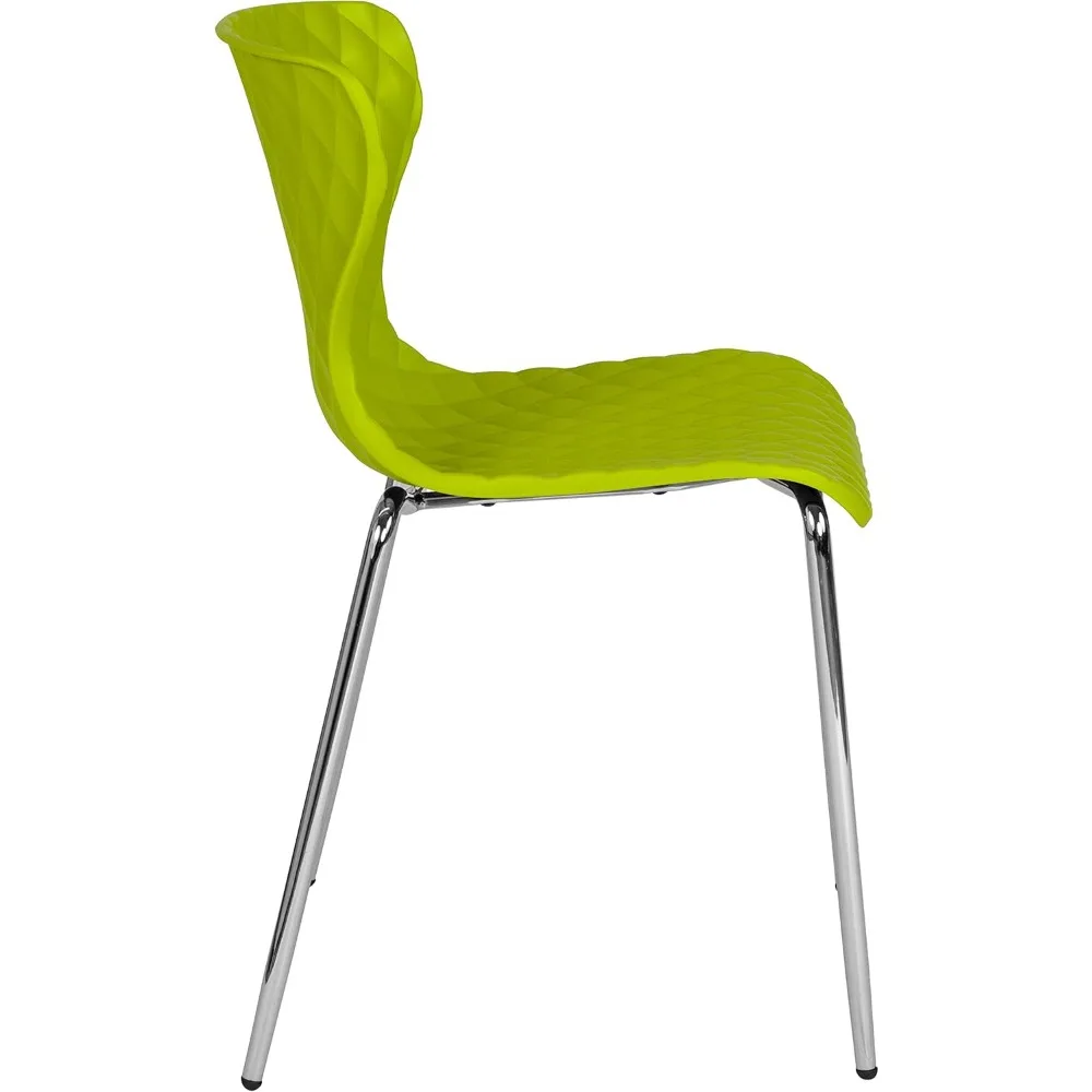 Contemporary Design Citrus Green Plastic Stack Chair