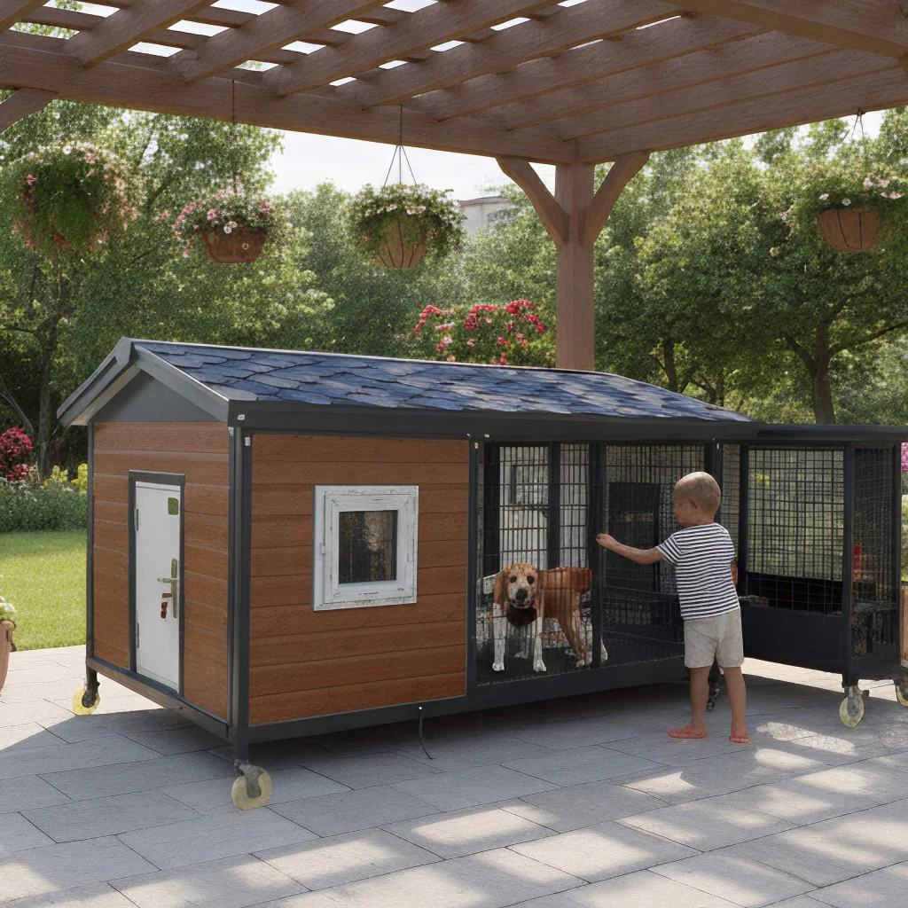 

Weatherproof Eco Friendly Outdoor Dog House S M L Size Choices Durable Pet Shelter For Patio Garden