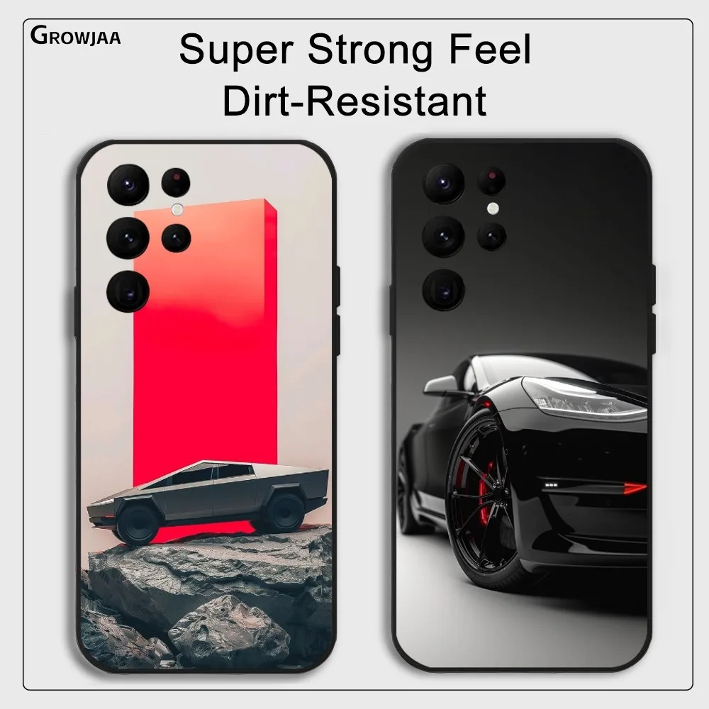 Classic Cool T-TESLAS Phone Case for Samsung Galaxy S24 Ultra S22 S23 Ultra S21 S20 5G Protective Silicone TPU Funda