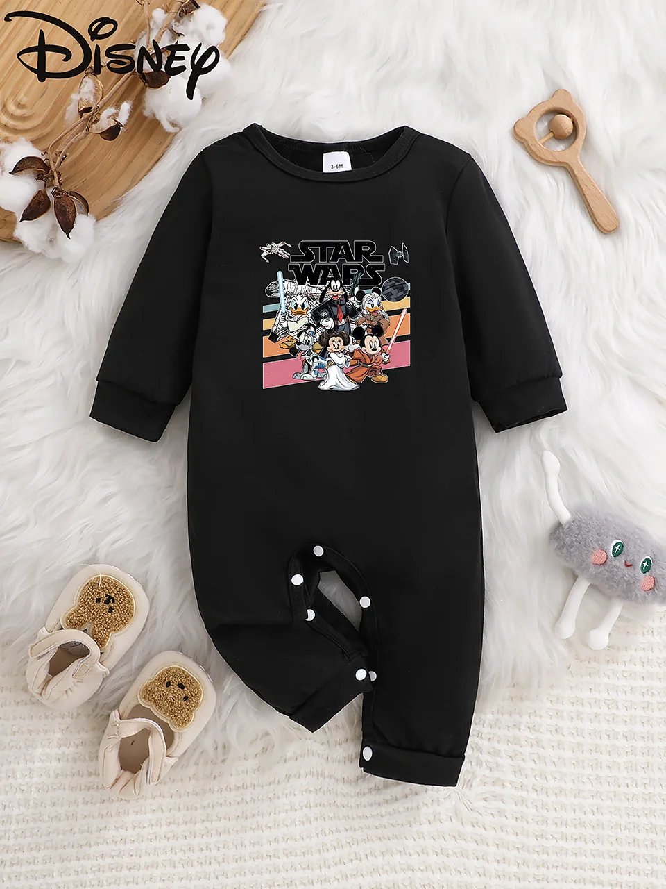 Licensed Potdemiel Star Wars Printed Long Sleeve Baby Romper Cute patterns, soft fabric, perfect for party outfits