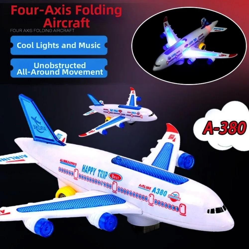 New with Music Plane Educational Toy Gift Plastic Multistyles Electronic Aeroplane Toy Automatic Rotation For Children