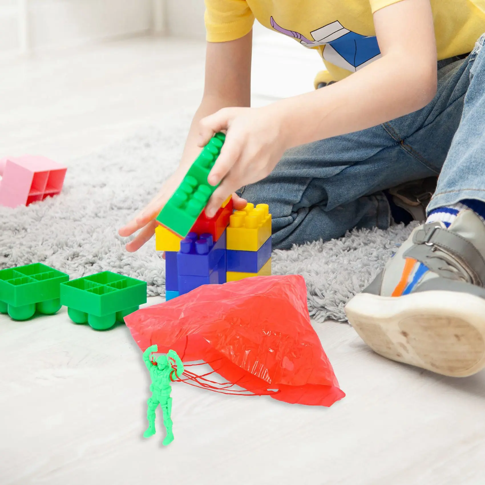 ODIES-3X Plastikowy Spadochron Wyrzucany Ręcznie dla Żołnierzy na Zewnątrz, Spadochron do Rzucania dla Dzieci, Chłopców i Dziewcząt, Prezent