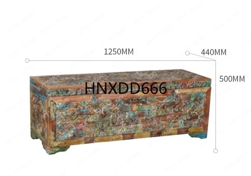 

French Retro Classical Storage Coffee Table Square Solid Wood High-End