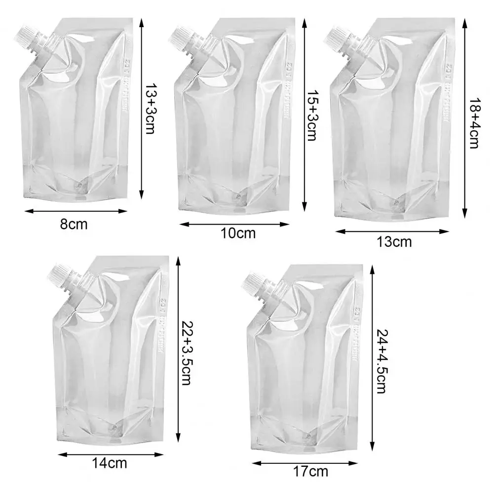 1 Set Useful Liquor Pouch Large Capacity Juice Bag Reusable Flask Liquor Cruise Pouch Sneak Alcohol Bag Transparent