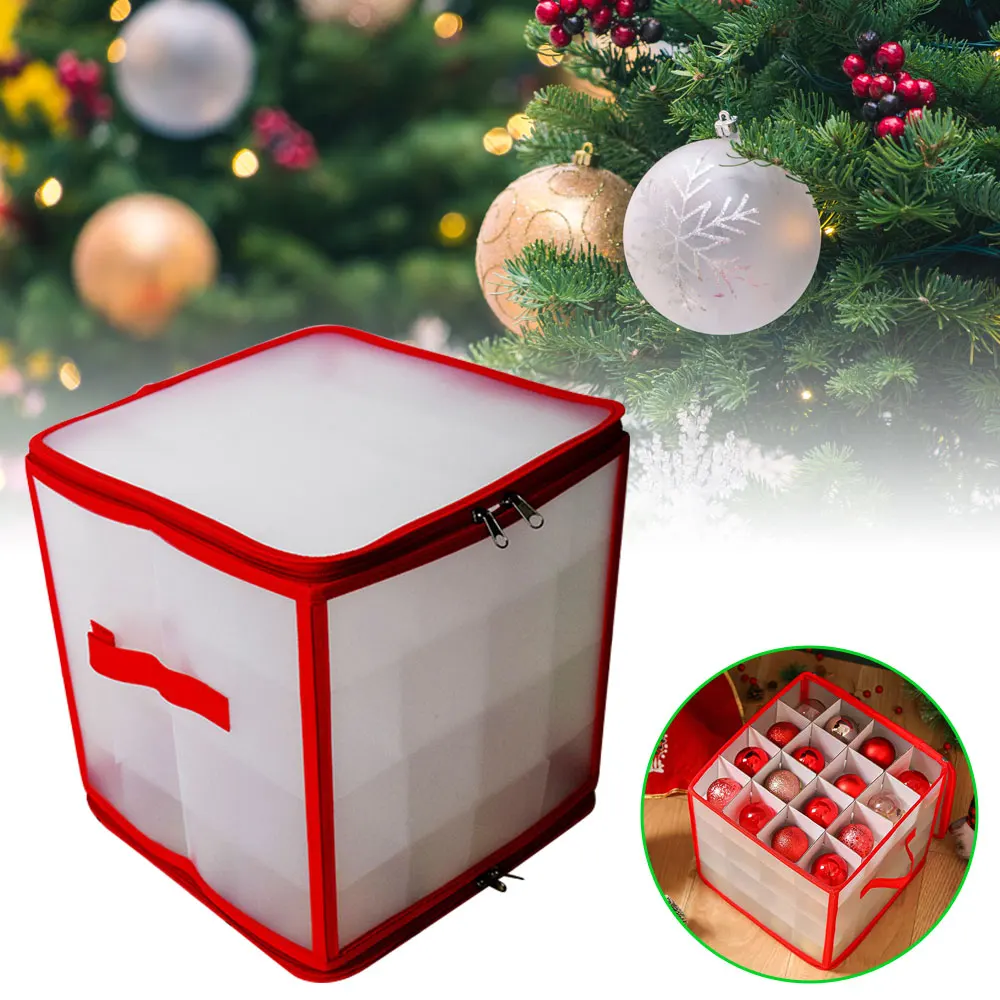 64 Grids Christmas Balls Storage Box Ornaments Organizer Advent Calendar Divider Toys Baubles Gift Box Decorations for Home