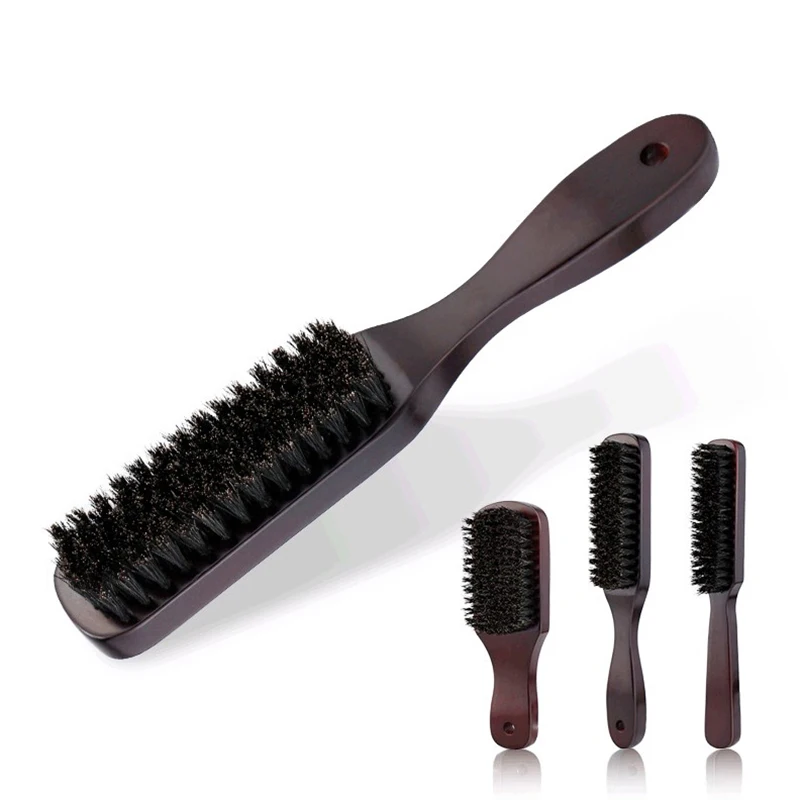 Javali Barba de Cerdas com Cabo de Madeira para Homens, Bigode Escova de Limpeza, Cabeleireiro, Anti Estático Barbeiro, Hair Styling Comb, Ferramenta de Barbear