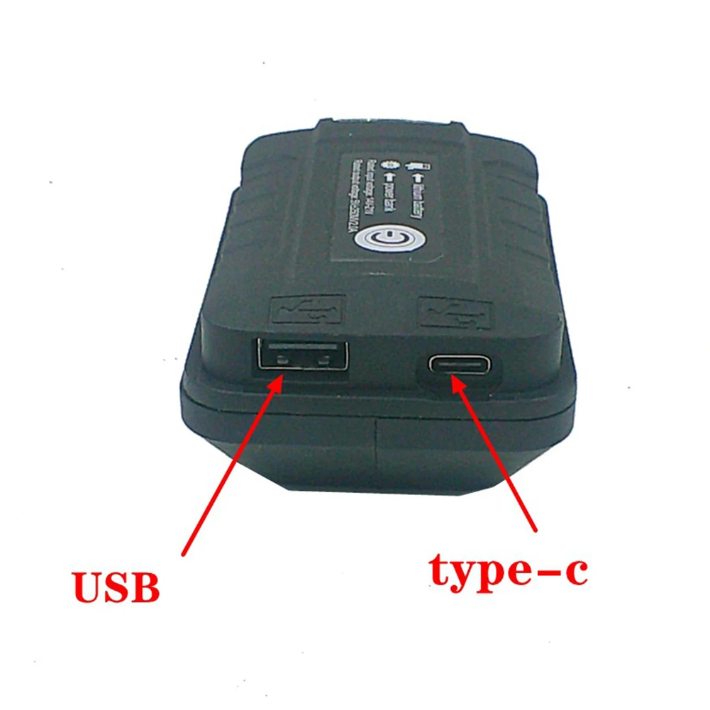 

1x Battery Adapter With Light For 20V Battery USB Output Converter For 4Pin 20V Lithium Battery For WA3530 WA3551 WA3553 Battery