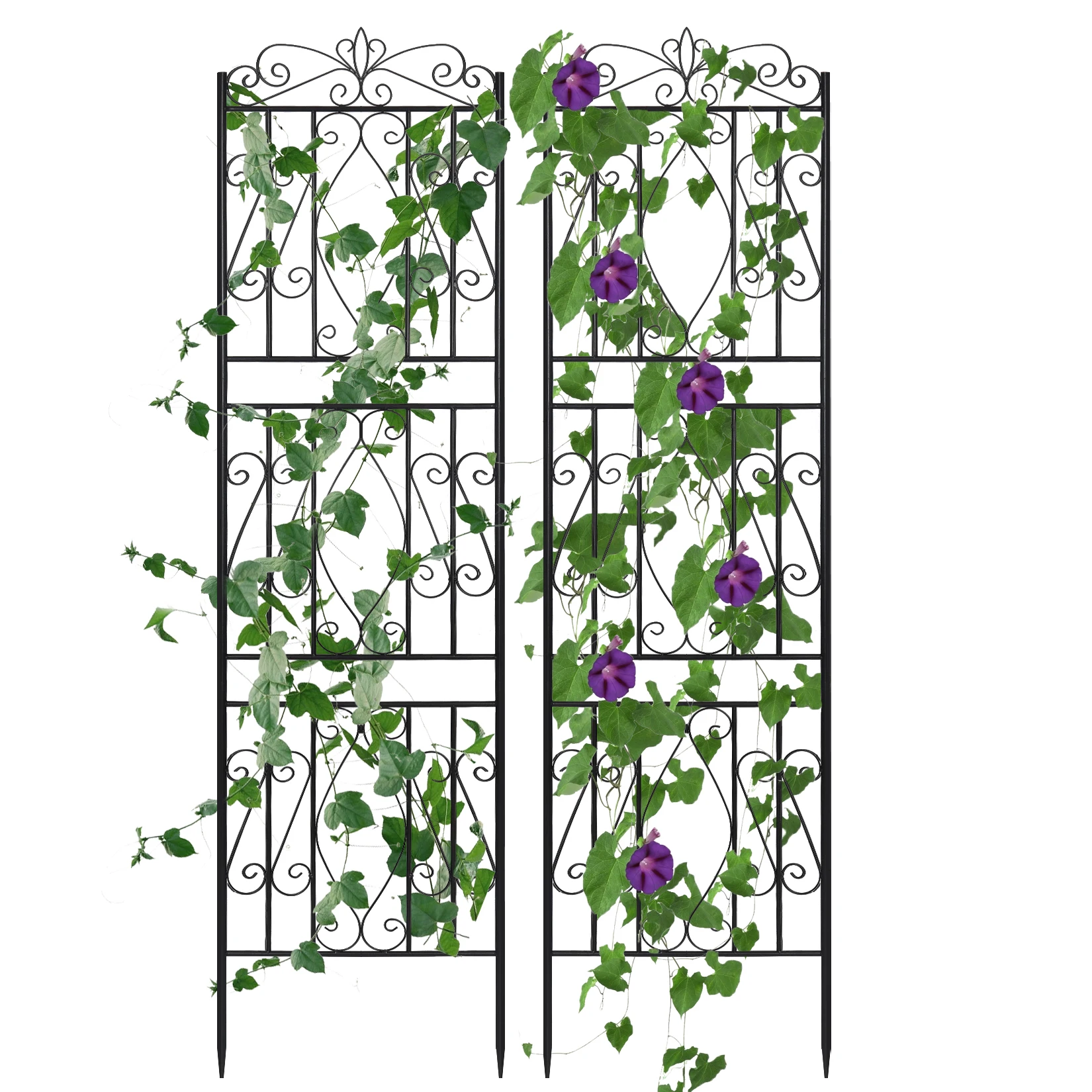 Metal Garden Trellis Climbing Plants Support Trellis Plants Fencing Barrier for Outdoor Patio Backyard