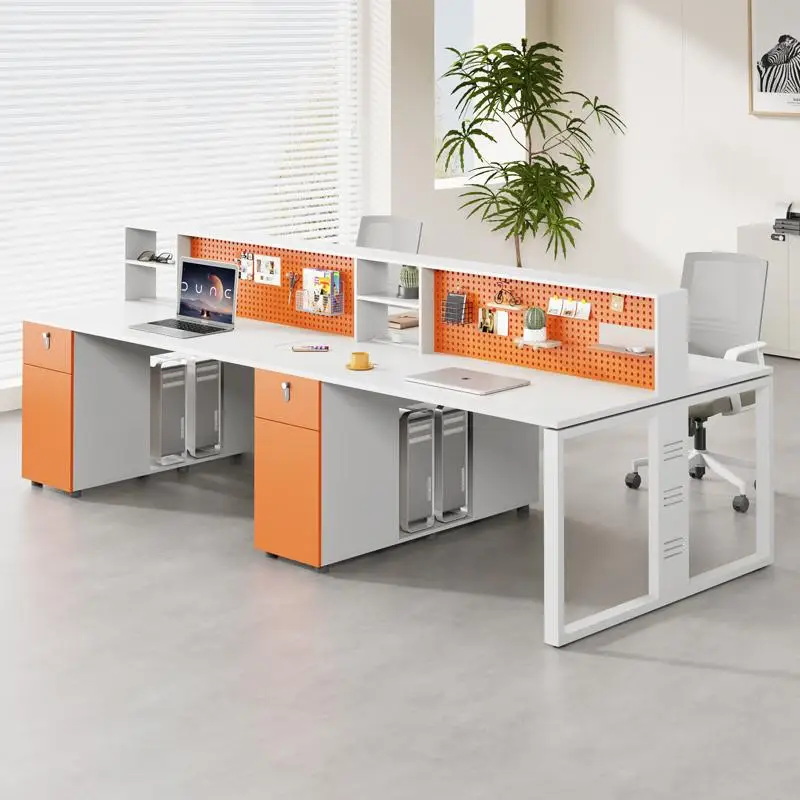 Desk staff desk and chair combination simple modern face-to-face 2 four 4 person office furniture set