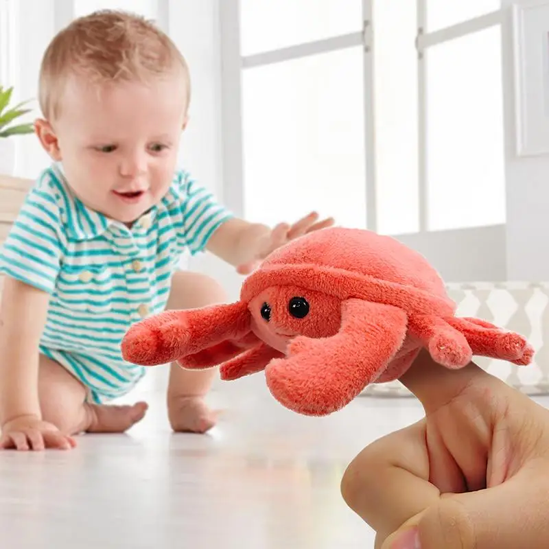 Finger Puppets Kids Plush Cartoon Marine Animals Finger Puppets Educational Story Telling Learning Aid Soft Dolls Props Toys For