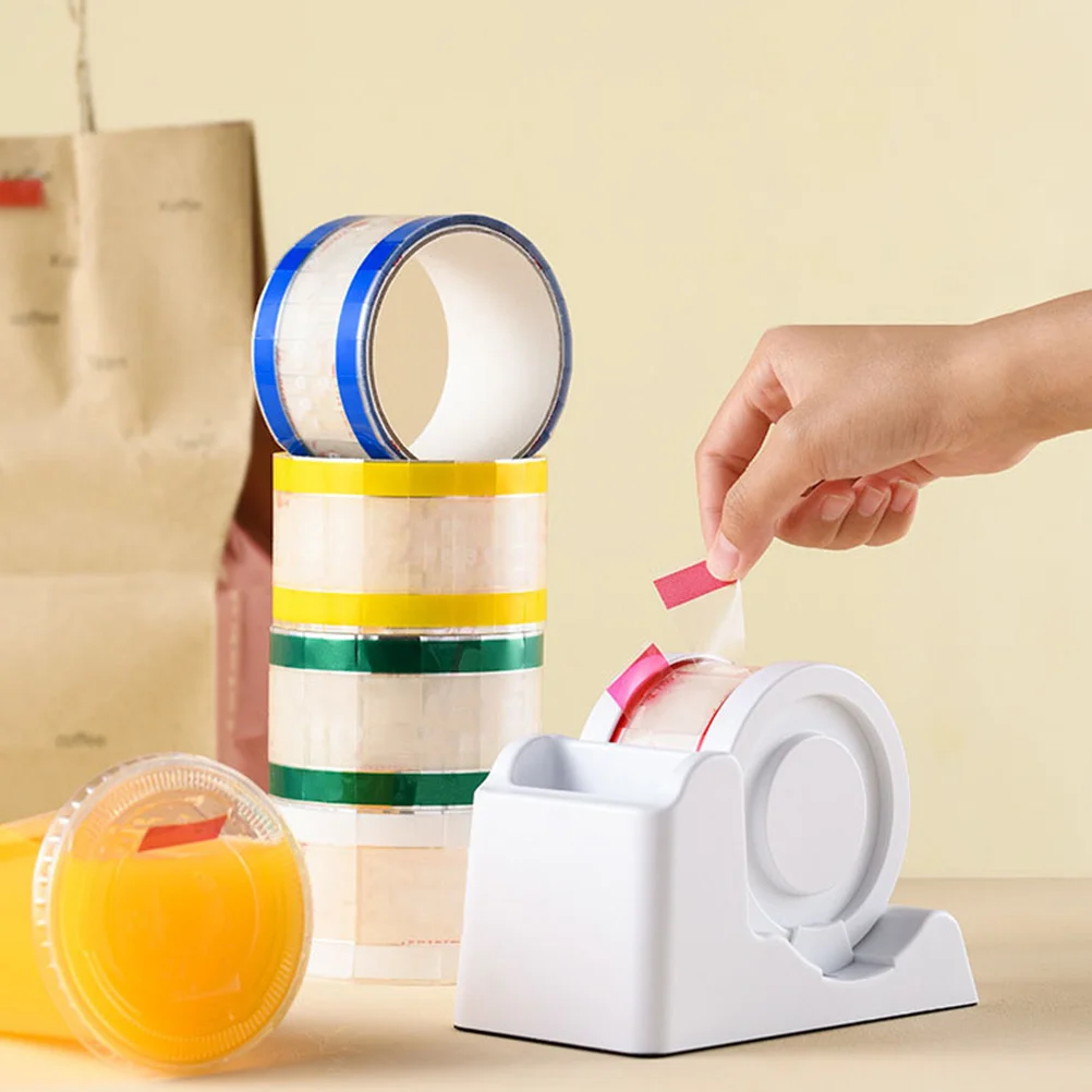 

Desktop Tape Dispenser Small Plastic Tape Holder Convenient Sticker Accessory for Office and Takeaway Food Elegant Design