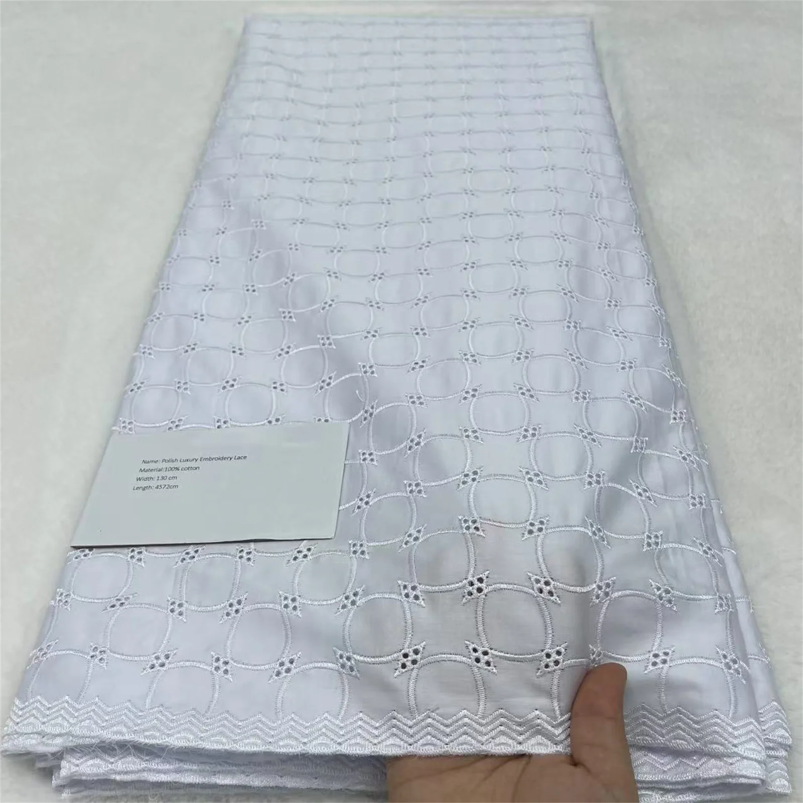 2025 Nigerian Polish Lace Material For Men Cloth African Soft 100% Cotton Lace Fabric High Quality Material for Man Suit fabric