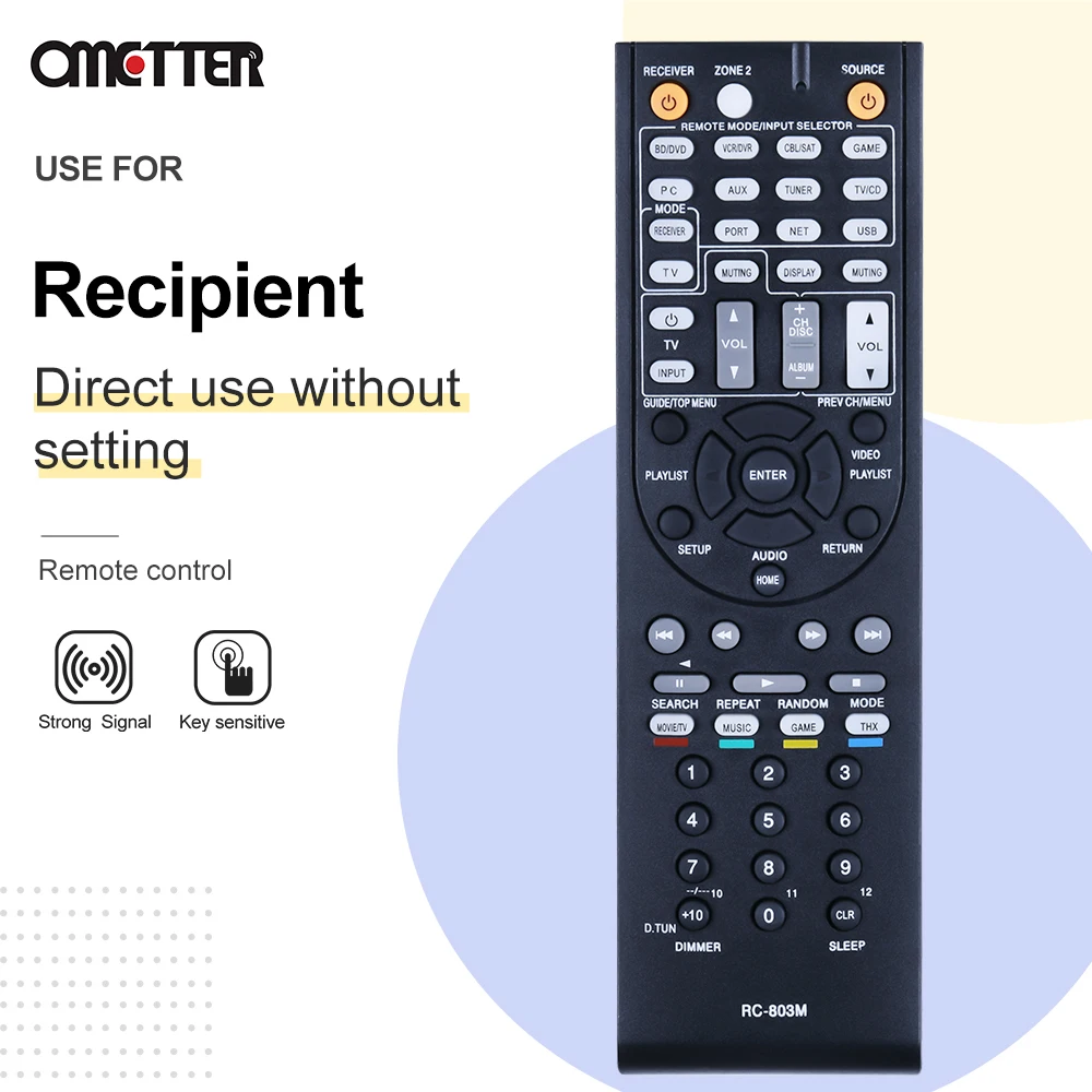 RC-803M Suitable for Onkyo Receiver Remote Control AV TX-NR609 TX-NR609B HT-S7409