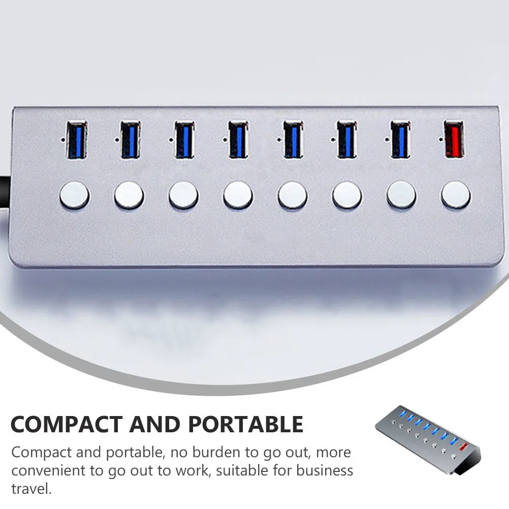 

Practical 7-Port USB 30 Hub 1 Charging Port 24a Max Current Portable USB Divider for Business Travel and Data Transfer