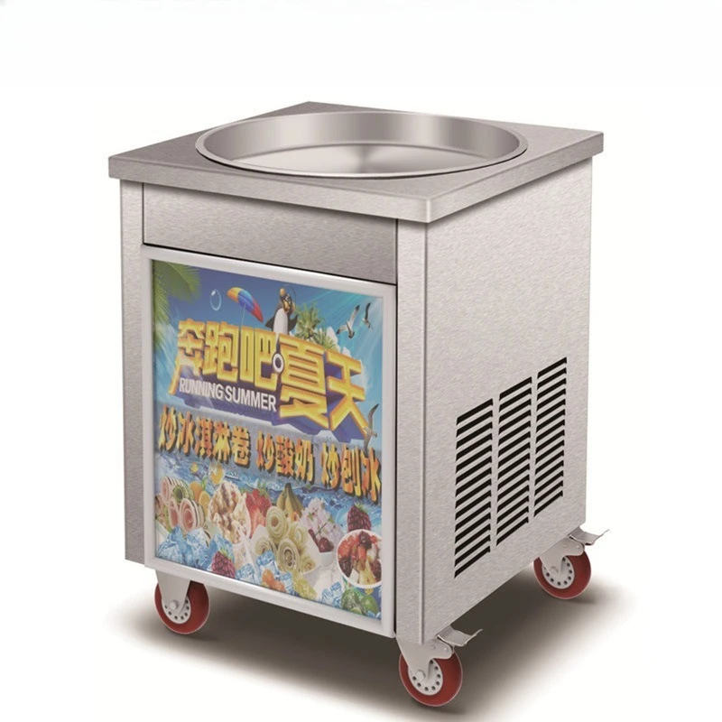 

Smart round pot frying ice roll machine, frying yogurt machine