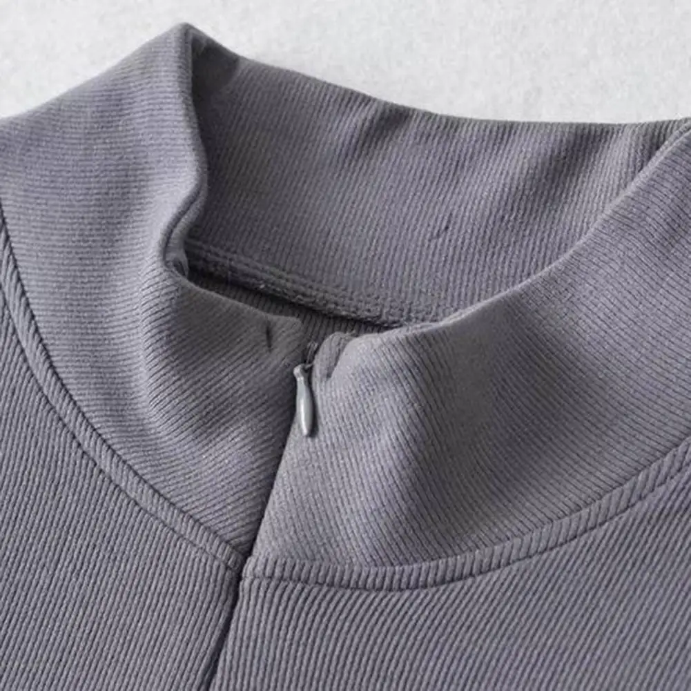 

Сексуальный комбинезон для йоги и тренировок, женский боди с длинным рукавом, воротником-стойкой и молнией до середины груди, корректирующее белье