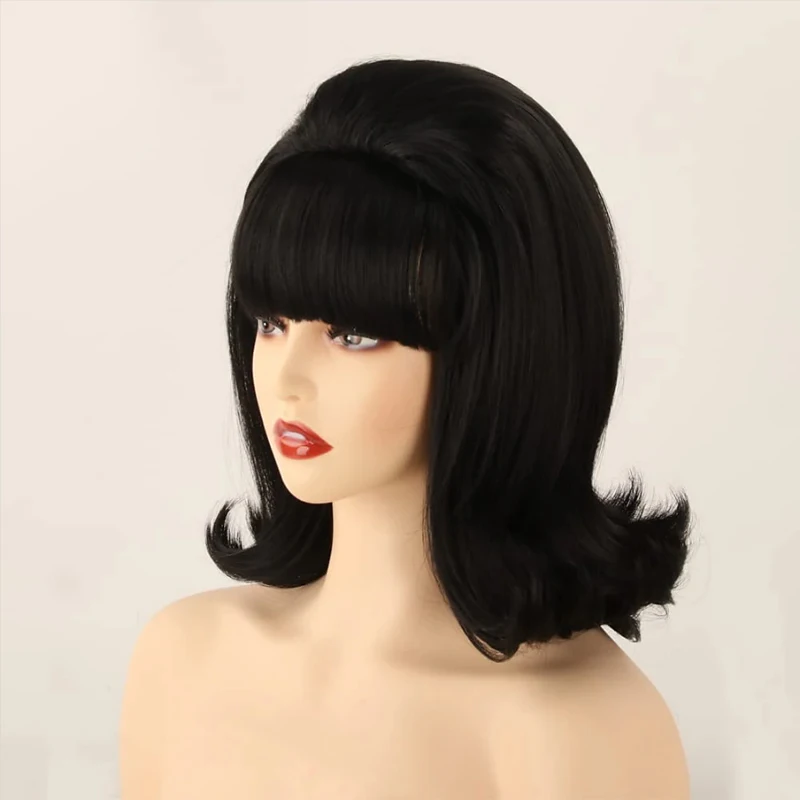 HAIRJOY Kunsthaar Damen Flip Perücken 70er Pinup Perücken 60er Retro Beehive Stil Vintage Look Halloween Kostüm Perücke – Detail 17