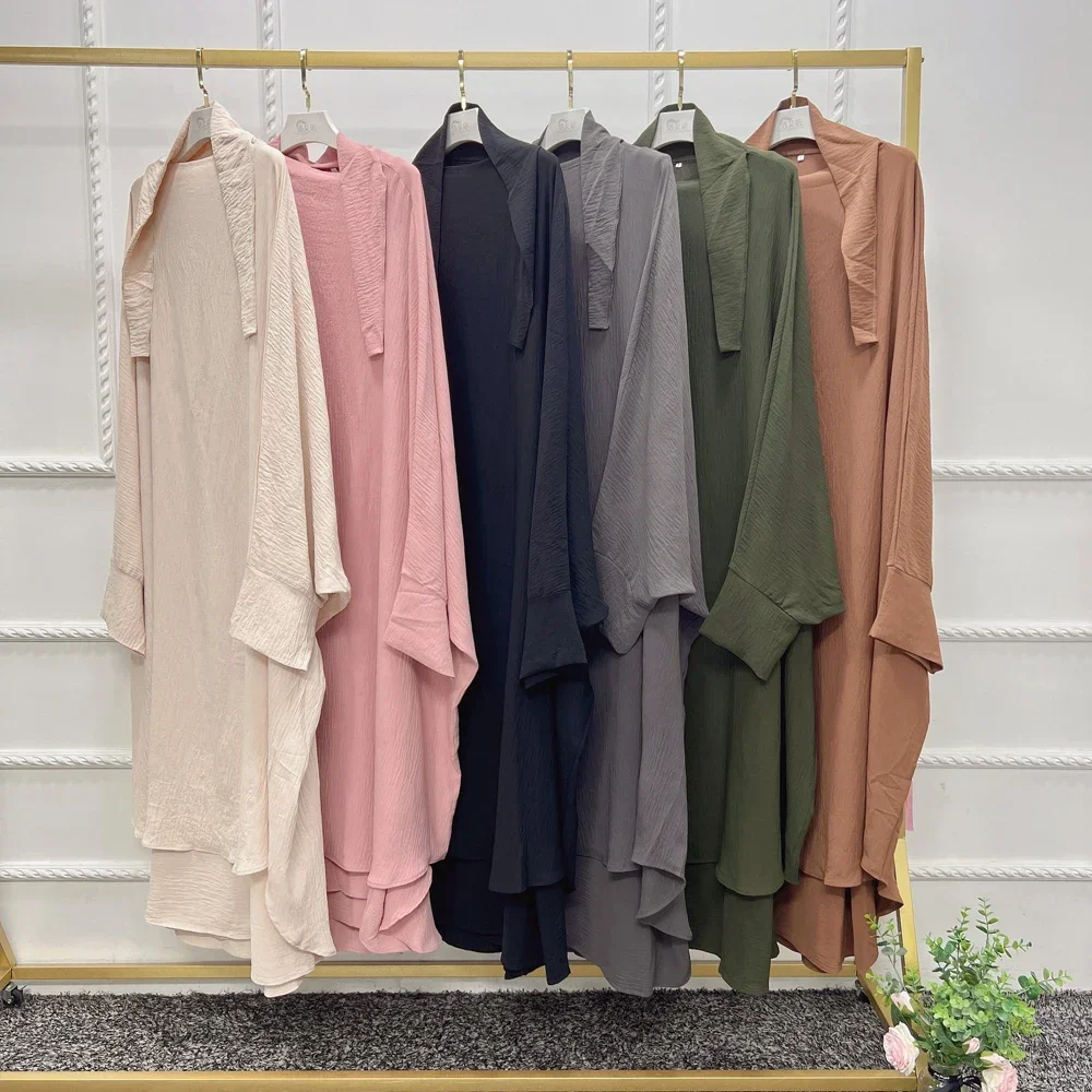 Robe de prière pour femmes musulmanes, ensemble de 2 pièces, vêtements islamiques, Khimar Abayas Eid Ramadan Abaya dubaï turquie, Kaftan, Robe de vêtement