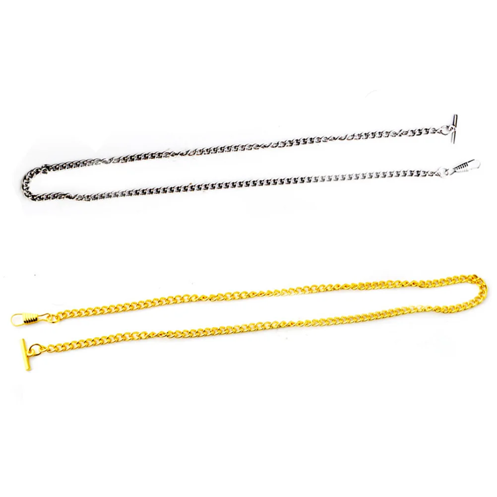 

Classic Metal Plated Pocket Watch Chain Jean Belt Chain Watch Holder Decoration (Silver Total Length 65cm)