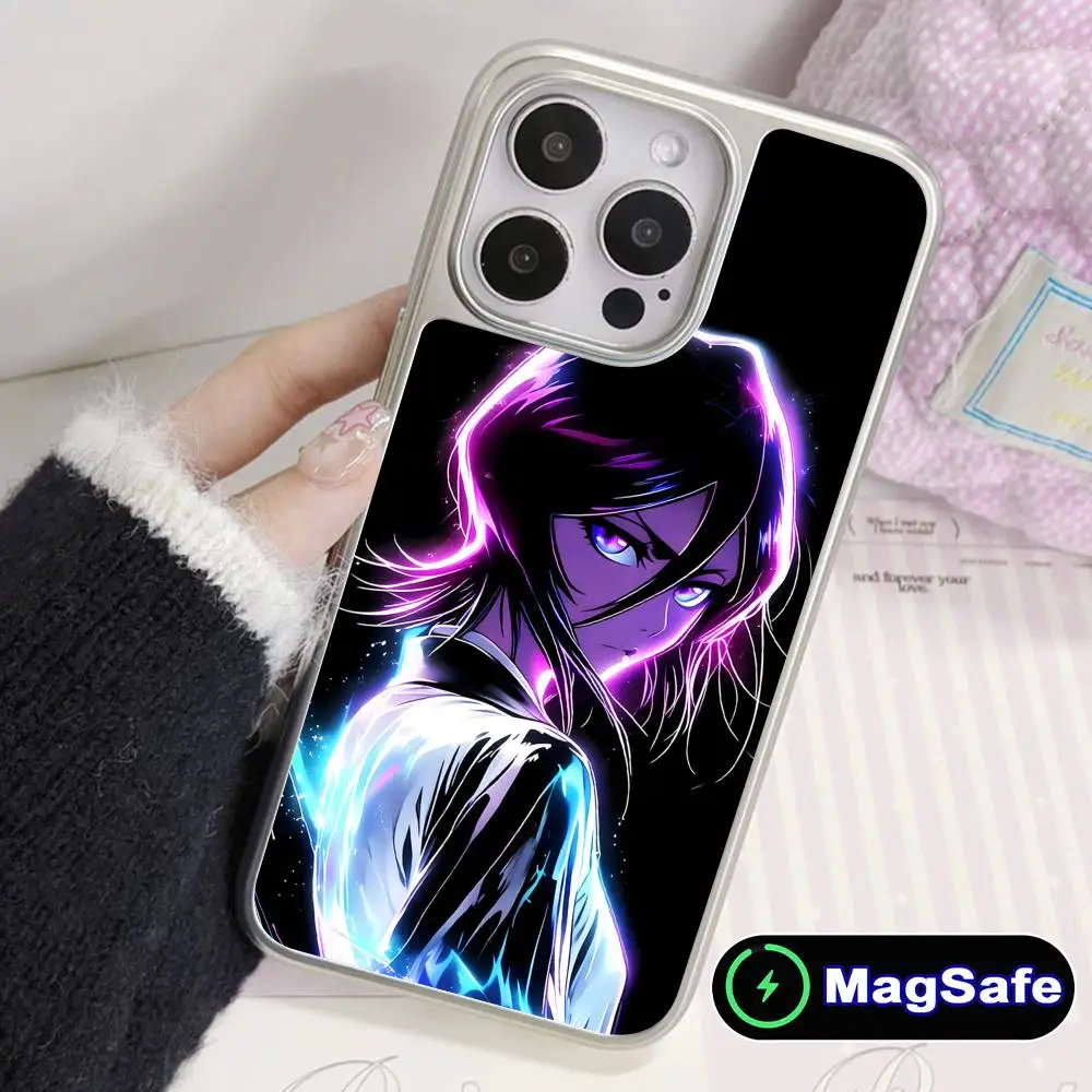 

Чехол для мобильного телефона Rukia Kuchiki с серебряным покрытием и поддержкой MagSafe для iPhone 17, 16, 15, 14, 13, 12, 11 Air Pro Max Plus, цветной чехол