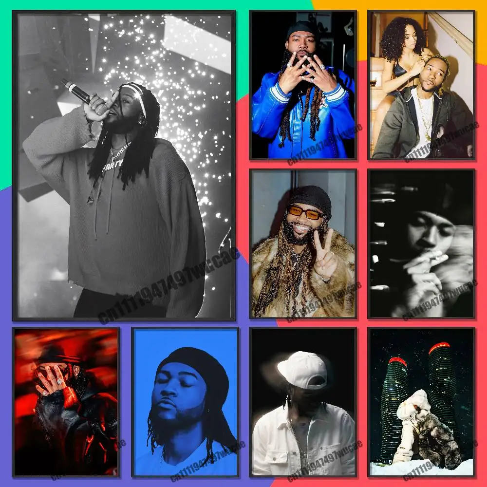 For P-Partynextdoor Poster Cover Sticker Paper Home Decoration Custom Self-adhesive Souvenirs Playbill