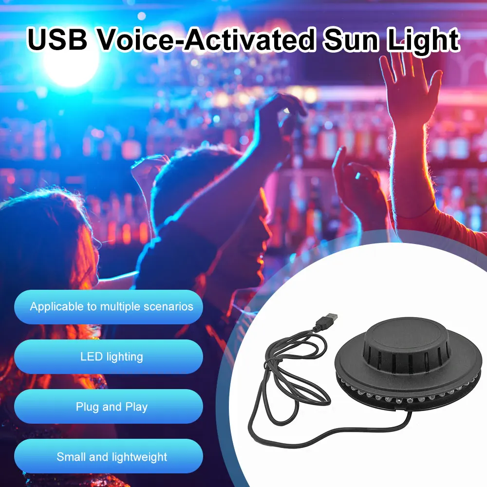 5W มินิดิสโก้โคมไฟ 48LED RGB Home Party Disco ไฟเวที Backlight Wall Decor แฟลชไฟเลเซอร์สี Beam โคมไฟเพลง