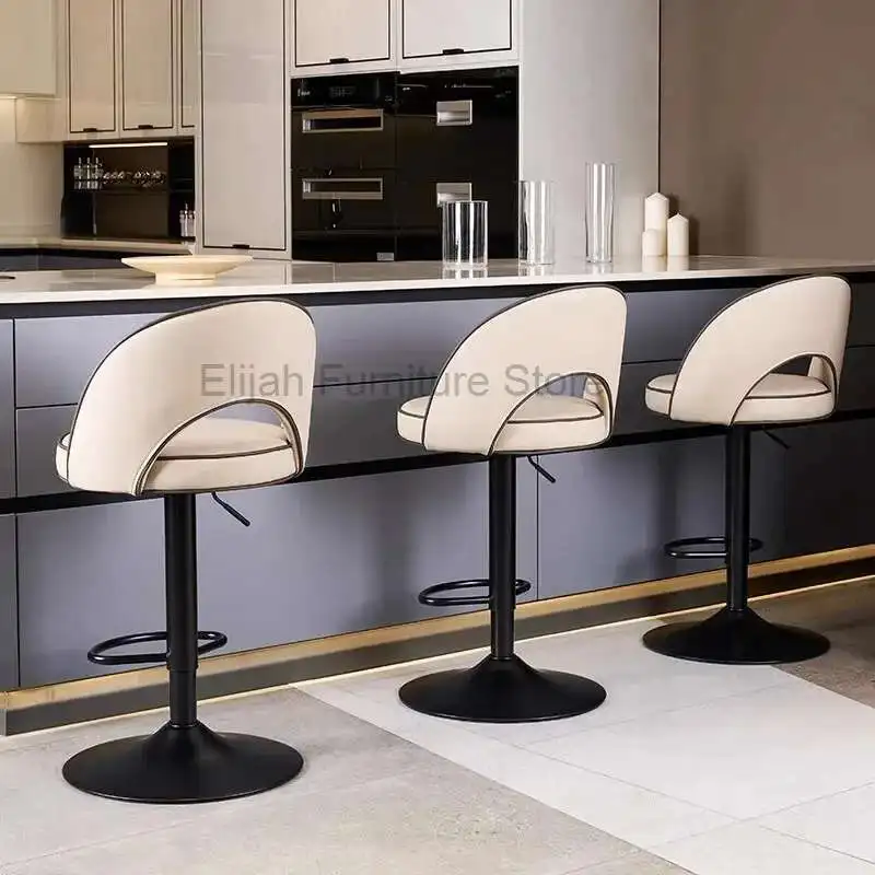 

PU-leather Nordic Bar Chairs Swivel Luxury Adjustable Modern Bar Chairs Reception Italian Design Bar Furniture Cadeiras LLBC