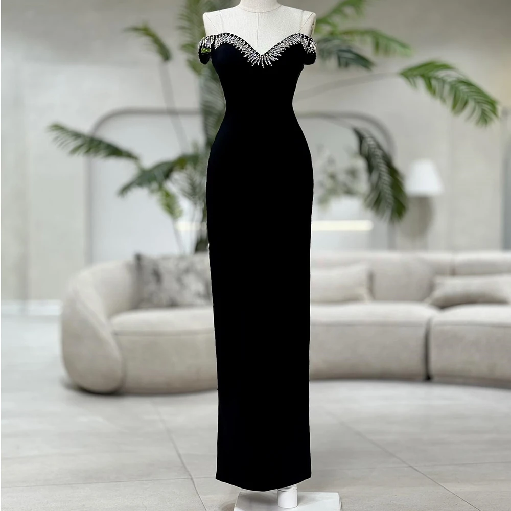 

Прямые вечерние платья по индивидуальному заказу длиной до пола, с открытыми плечами, платье для выпускного вечера без рукавов, модное вечернее платье с открытой спиной и кристаллами