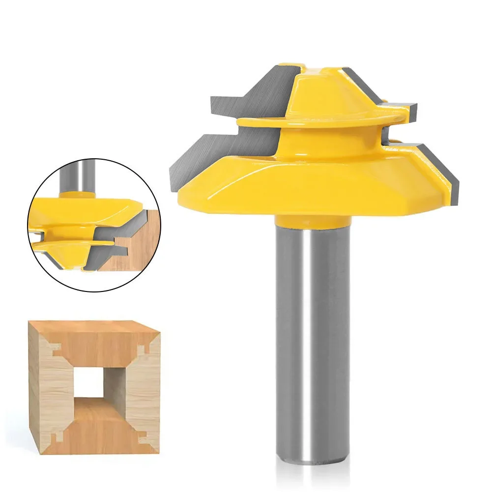 

1 шт. 1/2 "12,7 мм фреза с хвостовиком, резьба по дереву, 45 градусов, шиповое соединение, фреза, торцовая фреза, обрезной нож, фрезерный нож